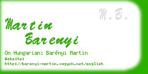 martin barenyi business card